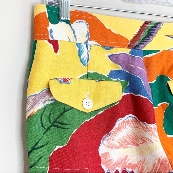 Ralph Lauren Collection Vintage Linen Floral Cargo Pant (Sz 6) Purple Label - Picture 12 of 14